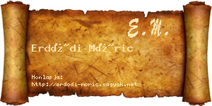 Erdődi Móric névjegykártya